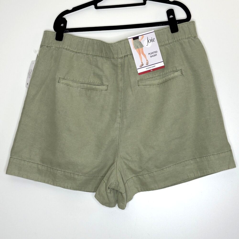 New Joie Cotton Linen Pleated High Waist Shorts Women's Size XL - Picture 9 of 10